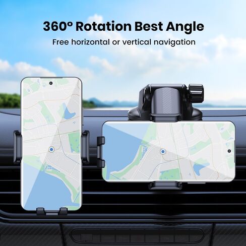 Phone Holders for Your Car, Upgraded Car Phone Holder Mount for Dashboard Compatible with iPhone Android Phones in Kuwait