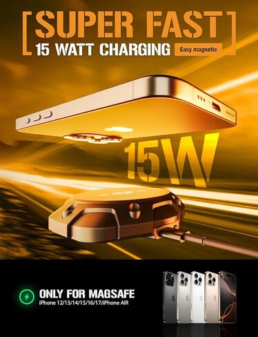 حامل شاحن سيارة لاسلكي مغناطيسي بقوة 15 واط من ToughTested MagTough Python، حامل هاتف على الزجاج الأمامي ولوحة القيادة، متوافق مع هواتف MagSafe iPhone وأجهزة Qi2 والحافظات المغناطيسية، ذراع مرن in Kuwait