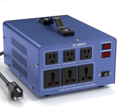 6000W Voltage Converter Transformer Step Up/Down 110V/120V to 220V/240V, Auto Voltage Recognition, Heavy Duty Power Converter with 6 Outlets, LCD Display & Circuit Breaker for Home, International Use in Kuwait