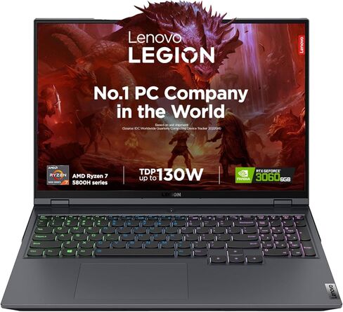 كمبيوتر محمول للألعاب Lenovo Legion 5i - شاشة 16 بوصة WQXGA 165 هرتز، Intel 24-Core i9-14900HX، NVIDIA RTX 4060، 32 جيجابايت DDR5، 1 تيرابايت SSD، لوحة مفاتيح بإضاءة خلفية RGB، Win 11 Pro & MS Office Pro، مع محرك أقراص CD/DVD خارجي in Kuwait