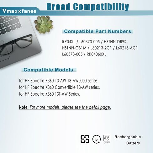 RR04XL L60373-005 استبدال بطارية الكمبيوتر المحمول HP Spectre X360 13 13-AW 13-AW0900 13-AW0000 13-AW0001LA 13-AW0023DX 13-AW0200ND 13-AW0105NC 13-AW0015NG 13-AW0050TU L60213-AC1 HSTNN-DB9K 60.76 وات في الساعة in Kuwait