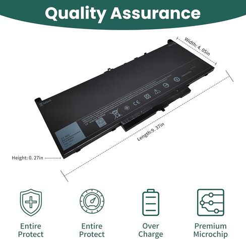 J60J5 Laptop Battery Replacement for Dell Latitude E7270 P26S001 14 E7470 P61G001 Series, Type 01W2Y2 1W2Y2 242WD MC34Y R1V85 451-BBSY 451-BBSU P26S001 P61G001【7.6V 55WH】 in Kuwait