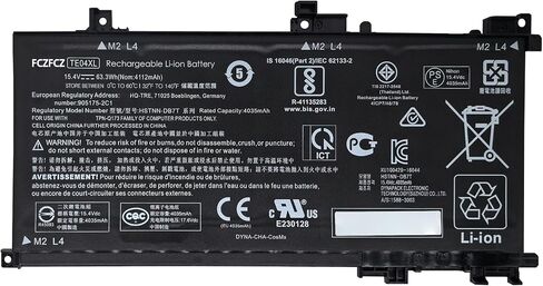 TE04XL Battery 63.3Wh 4112mAh Replacement for HP Omen 15-AX200 15-AX201NC 15-AX201NX Pavilion 15-BC200 15-bc230ng 15-BC230TX Series HSTNN-UB7A HSTNN-DB7T 905175-271 905175-2C1 15.4V 4-Cell in Kuwait