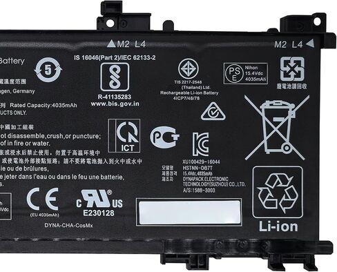 TE04XL Battery 63.3Wh 4112mAh Replacement for HP Omen 15-AX200 15-AX201NC 15-AX201NX Pavilion 15-BC200 15-bc230ng 15-BC230TX Series HSTNN-UB7A HSTNN-DB7T 905175-271 905175-2C1 15.4V 4-Cell in Kuwait