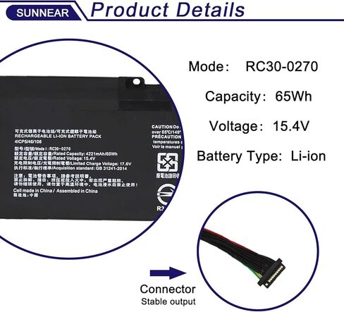 65Wh RC30-0270 RZ09-0270 RZ09-0300 بطارية الكمبيوتر المحمول ل الماسح بليد 15 قاعدة 2018 2019 GTX 1060/RTX 2060 2070 RZ09-02705E75 RZ09-02705E76 RZ09-03009E97 RZ09-03006E92 سلسلة الكمبيوتر المحمول 15.4 فولت in Kuwait
