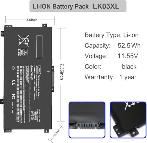 LK03XL Battery for HP Envy X360 Convertible 15m-cn0xxx cn1xxx cn0012dx 15m-bp1xx bp0xx bq021dx cp0xxx L09281-855 Battery for HP Envy X360 Convertible 17m-ae011dx 17m-ce0013dx 17t-ce100 17-ae1xx in Kuwait