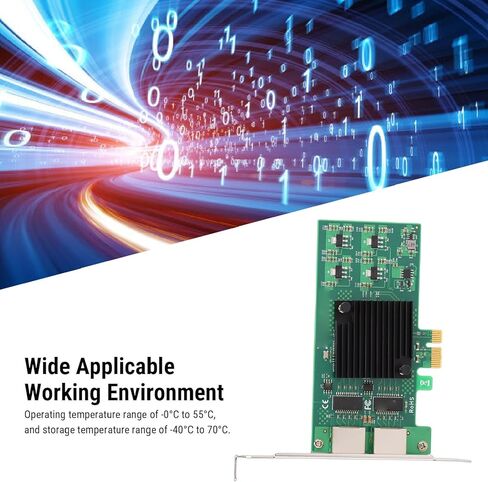 CUIFATI Gigabit Ethernet Network Card PCI Express X1 with 82574L Chipset for Stable Performance 10/100/1000Mbps RJ45 x2 PXE DPDK iSCSI Jumbo Frames Support in Kuwait