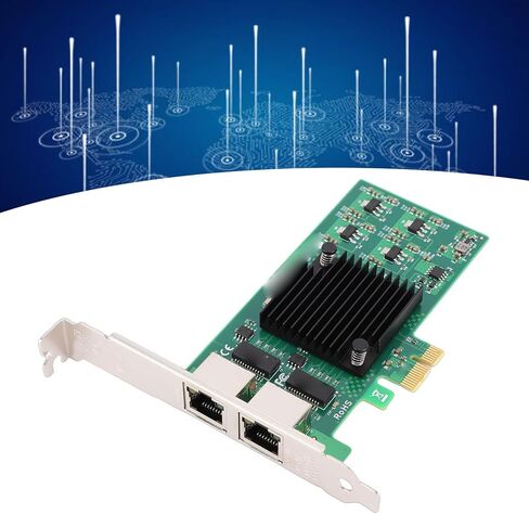 CUIFATI Gigabit Ethernet Network Card PCI Express X1 with 82574L Chipset for Stable Performance 10/100/1000Mbps RJ45 x2 PXE DPDK iSCSI Jumbo Frames Support in Kuwait
