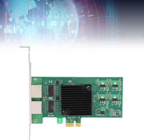 CUIFATI Gigabit Ethernet Network Card PCI Express X1 with 82574L Chipset for Stable Performance 10/100/1000Mbps RJ45 x2 PXE DPDK iSCSI Jumbo Frames Support in Kuwait