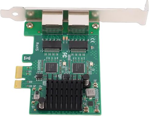 CUIFATI Gigabit Network Card, Dual RJ45 Port 10 100 1000Mbps Wired Ethernet Adapter with Gold Plated Connector and Heatsink, for Desktop PC in Kuwait