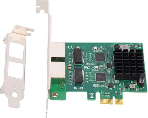 CUIFATI Gigabit Network Card, Dual RJ45 Port 10 100 1000Mbps Wired Ethernet Adapter with Gold Plated Connector and Heatsink, for Desktop PC in Kuwait