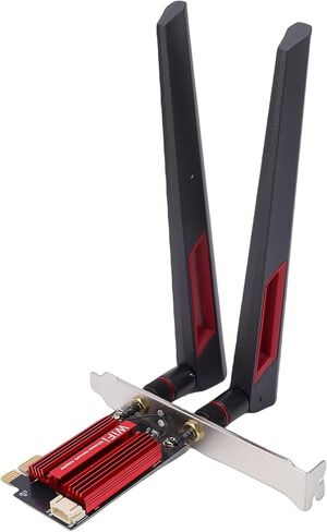 CUIFATI WiFi 7 PCIe WiFi Card، RTL8922 Pro Band 6400Mbps محول شبكة لاسلكي لسطح المكتب، مع هوائيات عالية الكسب 2x2 10dBi in Kuwait