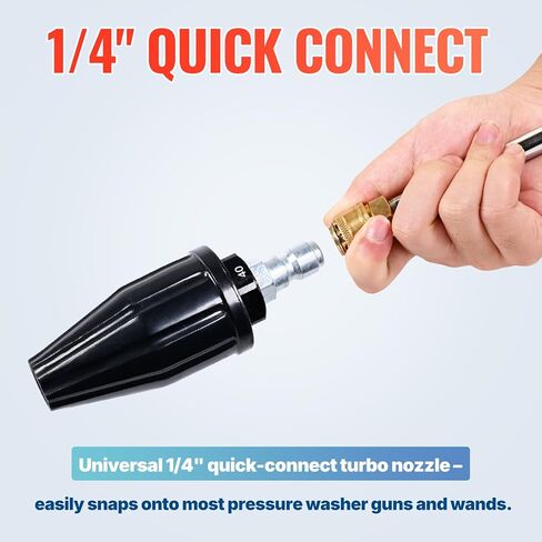 YAMATIC Pressure Washer Tips Turbo Nozzle, 360° Rotating Spray Turbo 3000 PSI Max 3500 PSI with 1/4 inch Quick Connector for Cleaning Brick, Concrete, and Vinyl Surfaces(4.0 GPM) in Saudi Arabia
