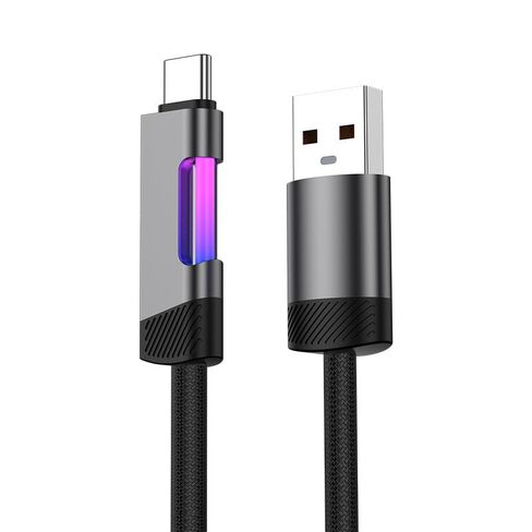 كابل شحن سريع RGB بقدرة 120 وات 6 أمبير USB من النوع C مع إضاءة محيطة RGB (typec-typec، 1m/3.28FT) in Kuwait