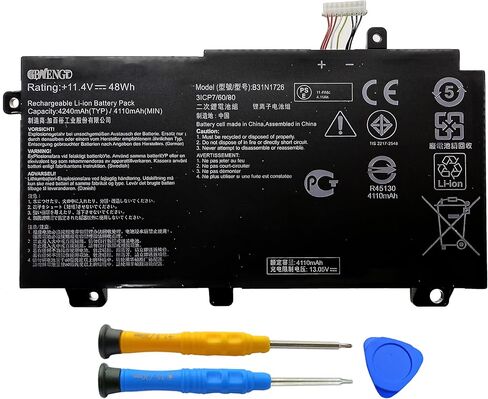 B31N1726 Short Line Laptop Battery Replacement for ASUS TUF Gaming FX504 FX505DT FX505GE FX80 FX80G FX86 FX86FE A15 FA506 FA506IU A17 FA706II B31N1726-1 B31BNEH 48Wh 11.4V 4240mAh 3-Cell in Kuwait