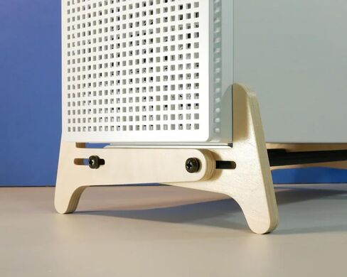 Stylish Mid‑Century Modern PC Tower Stand, Adjustable Wooden Desktop Computer Organizer for Desk & Floor Placement in Kuwait