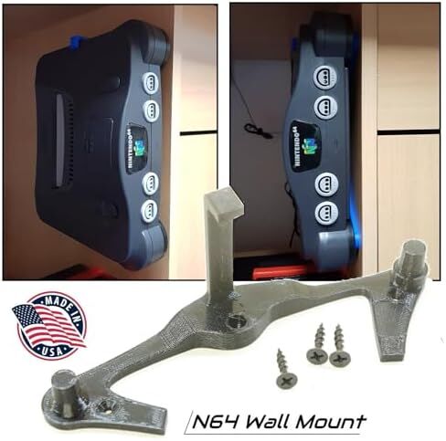 Wall Mount Bracket Compatible with Nintendo N64 – Space-Saving Display Holder | Retro Gaming Cradle | Organized Media Setup for Collectors in Kuwait