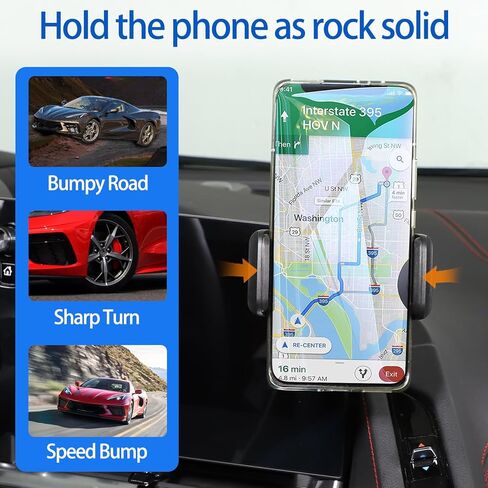 Car Phone Mount Fit for Chevrolet Corvette C8 2020-2025, Cell Phone Holder for Center Console Navigation Screen, Handsfree Car Phone Stand, Clamping Arms Holder - Style A in Kuwait
