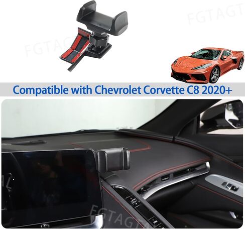 Car Phone Mount Fit for Chevrolet Corvette C8 2020-2025, Cell Phone Holder for Center Console Navigation Screen, Handsfree Car Phone Stand, Clamping Arms Holder - Style A in Kuwait