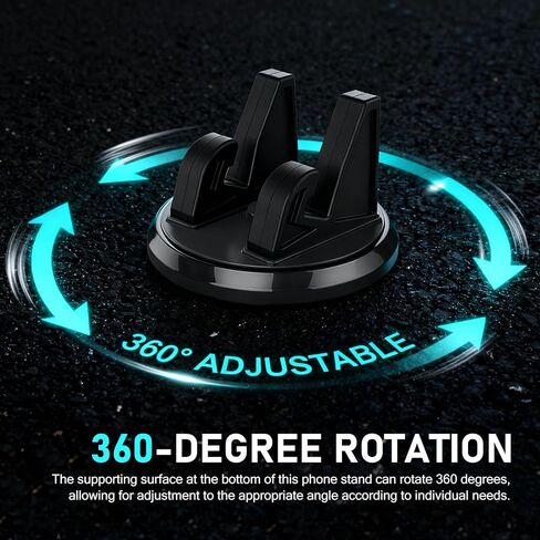 Car Phone Holder Mount, 360 Degrees Rotatable Non-slip Center Console Stand, Anti-vibration Navigation Mount, Universal for Most Vehicles Home (Black) in Kuwait