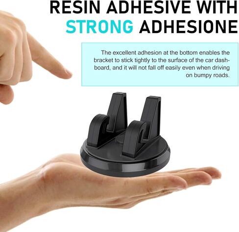 Car Phone Holder Mount, 360 Degrees Rotatable Non-slip Center Console Stand, Anti-vibration Navigation Mount, Universal for Most Vehicles Home (Black) in Kuwait