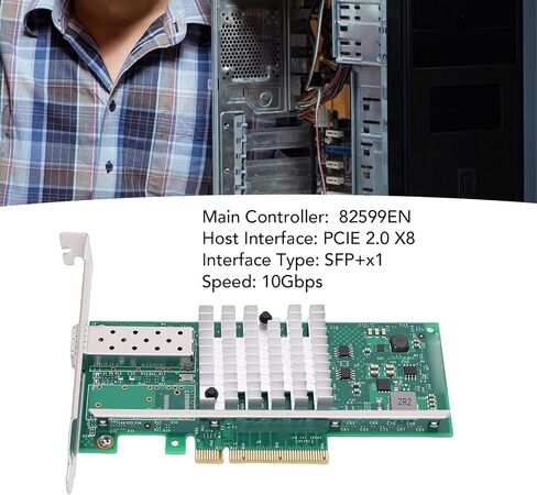محول Yunseity PCI Express X8 Ethernet بسرعة 10 جيجابت في الثانية SFP + بطاقة الشبكة مع وحدة تحكم 82599EN لخادم VMware ESXi in Kuwait