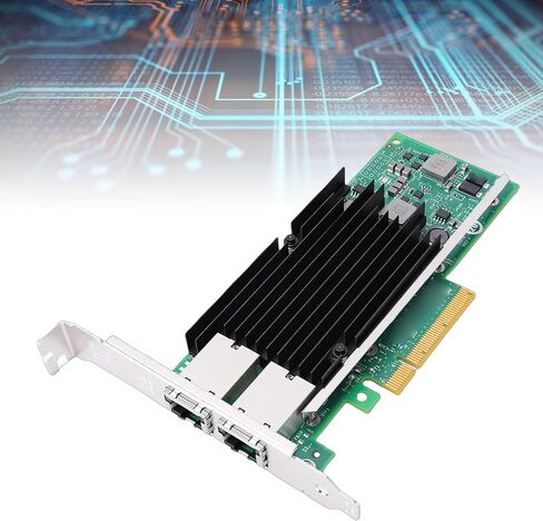 Yunseity 10Gb Dual RJ45 Port Network Card, X540 T2 Controller PCIe Ethernet Adapter with Profile Bracket for Server i in Kuwait