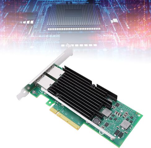 Yunseity 10Gb Dual RJ45 Port Network Card, X540 T2 Controller PCIe Ethernet Adapter with Profile Bracket for Server i in Kuwait
