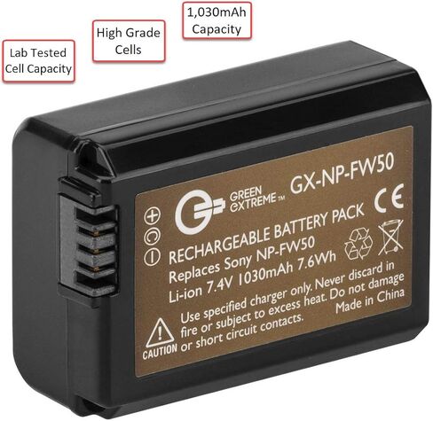 Green Extreme NP-FW50 Lithium-Ion Rechargeable Battery Pack (7.4V, 1030mAh) in Kuwait