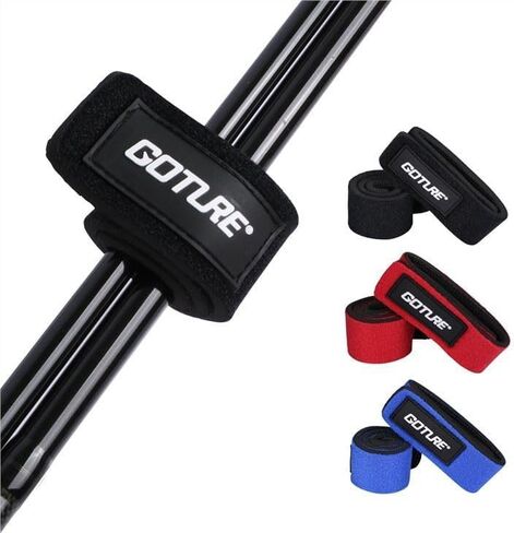6 Pcs Fishing Rod Wrap Pole Straps Hook and Loop Fishing Rod Belts Ties Fishing Rod Belt Holders for Casting Rods Fishing Rod Ties Stretchy Fixing Strap for Fly Rod 3 Colors (2 Red, 2 Blue, 2 Black) in Kuwait