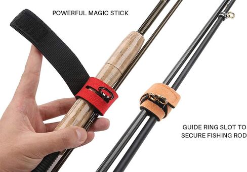 6 Pcs Fishing Rod Wrap Pole Straps Hook and Loop Fishing Rod Belts Ties Fishing Rod Belt Holders for Casting Rods Fishing Rod Ties Stretchy Fixing Strap for Fly Rod 3 Colors (2 Red, 2 Blue, 2 Black) in Kuwait