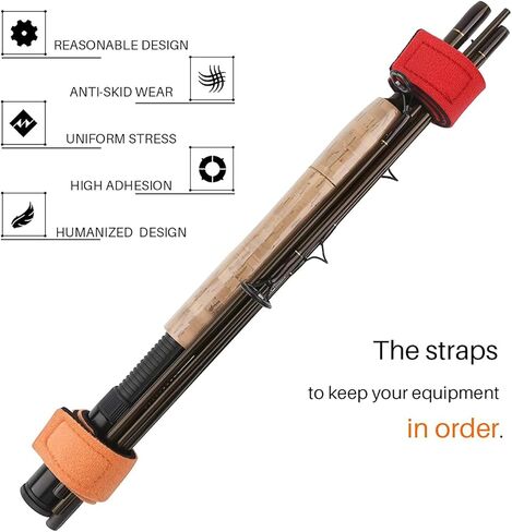 6 Pcs Fishing Rod Wrap Pole Straps Hook and Loop Fishing Rod Belts Ties Fishing Rod Belt Holders for Casting Rods Fishing Rod Ties Stretchy Fixing Strap for Fly Rod 3 Colors (2 Red, 2 Blue, 2 Black) in Kuwait