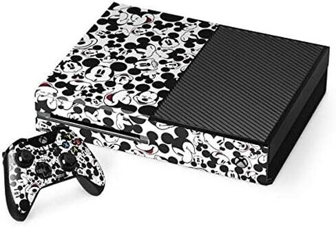 Skinit Decal Gaming Skin Compatible with Xbox One Console and Controller Bundle - Officially Licensed Disney Mickey Mouse Face Pattern Design in Kuwait