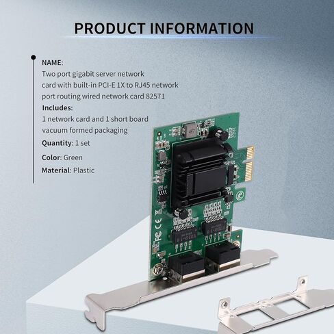 بطاقة شبكة جيجابت PCIe بمنفذين 1000 متر محول إيثرنت PCI Express ثنائي المنافذ مع بطاقة 82571EB LAN NIC لـ in Kuwait