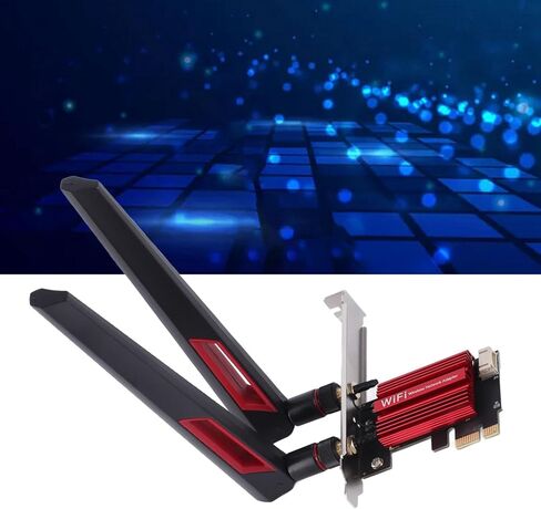 بطاقة Yosoo Health Gear PCIe WiFi، نطاق مزدوج 1200 ميجابت في الثانية 2.4G/5G، BT 4.0، مع هوائيات 2X 10dBi، لـ 7/8/10/11، محول شبكة لاسلكي عالي الكسب لسطح المكتب. in Kuwait