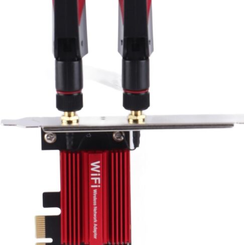 بطاقة Yosoo Health Gear PCIe WiFi، نطاق مزدوج 1200 ميجابت في الثانية 2.4G/5G، BT 4.0، مع هوائيات 2X 10dBi، لـ 7/8/10/11، محول شبكة لاسلكي عالي الكسب لسطح المكتب. in Kuwait