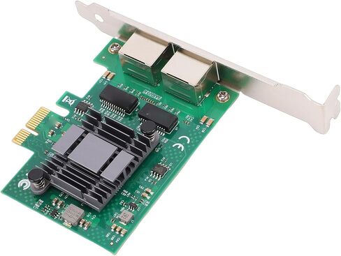 CUIFATI Gigabit Ethernet Network Adapter Card, 2 Port RJ45 PCI Express Network Card with Power Saving Mode and IP Offloading, for Server Desktop Industrial Control Machines in Kuwait