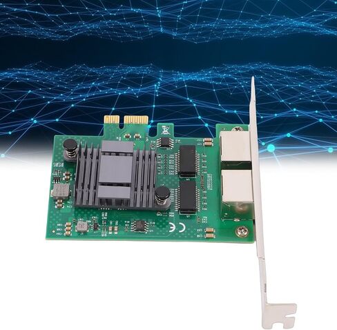 CUIFATI Gigabit Ethernet Network Adapter Card, 2 Port RJ45 PCI Express Network Card with Power Saving Mode and IP Offloading, for Server Desktop Industrial Control Machines in Kuwait
