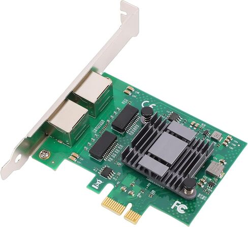CUIFATI Gigabit Ethernet Network Adapter Card, 2 Port RJ45 PCI Express Network Card with Power Saving Mode and IP Offloading, for Server Desktop Industrial Control Machines in Kuwait