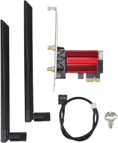 LICAEVEY WiFi 7 PCIe Wireless Network Card for PC, 6G 5G 2.4G Tri Band 6400Mbps Bluetooth 5.4, Dual 8dBi Antennae, for Wins 10 11 in Kuwait