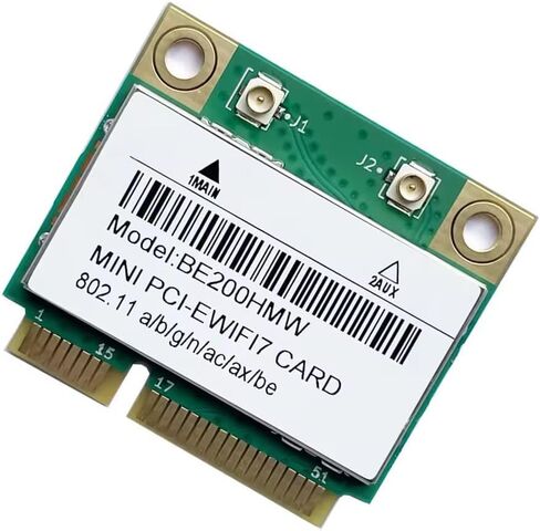 بطاقة Mini-PCIe Wi-Fi لـ Intel BE200 | بطاقة شبكة PCIe نصف صغيرة | 5.8 جنيه إسترليني مع دعم بلوتوث 5.4 | قطعة استبدال HMC WLAN BE200.HMWG بطاقة Wi-Fi BE200HMW in Kuwait