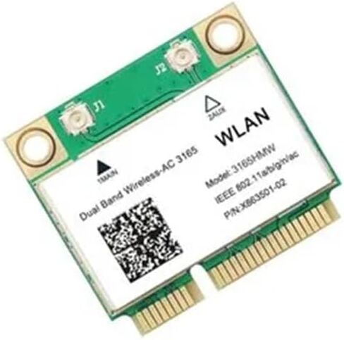 بطاقة Wi-Fi Legacy Mini-PCIe لـ Intel 3165 | بطاقة شبكة PCIe نصف صغيرة | 433 ميجابت في الثانية مع دعم بلوتوث 4.0 | قطعة استبدال HMC WLAN 3165.HMWG Wi-Fi Card 3165HMW in Kuwait
