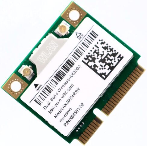 بطاقة Wi-Fi Legacy Mini-PCIe لـ Intel AX200 | بطاقة شبكة PCIe نصف صغيرة | 2.4 جنيه إسترليني مع دعم بلوتوث 5.2 | قطعة استبدال HMC WLAN AX200.HMWG بطاقة Wi-Fi AX200HMW in Kuwait