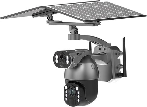 كاميرا فيديو تعمل بالطاقة الشمسية بتكبير بصري 4K 50X CCTV للمراقبة الخارجية واي فاي وأمن المنزل PTZ وكشف الحركة وكاميرا تتبع IP (كاميرا WiFi 10 ميجابكسل 128) in Kuwait