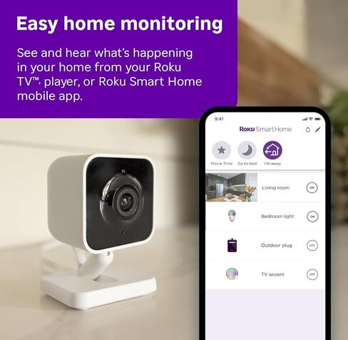 Roku Indoor Camera SE - Home Security - 1-Pack - Wired Security Camera & Pet Monitor with 1080p HD Color Night Vision, Compatible with Alexa & Google, Motion & Sound Detection (Renewed) in Kuwait