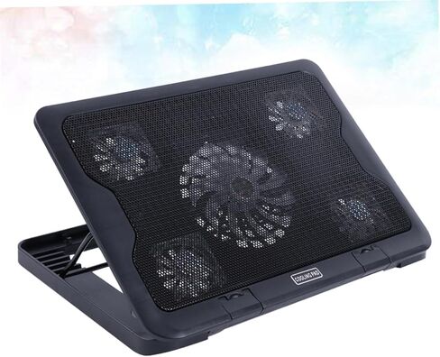 Operitacx USB Laptop Cooling Fans Cooler Stand with Anti-Skid Base Multi-Angle Adjustable Laptop Cooler for Gaming and Office Use Black in Kuwait