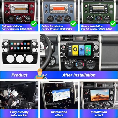 for Toyota FJ Cruiser 2006-2020 Radio Compatible with Wireless Carplay Android Auto,Car Stereo Bluetooth Navigation GPS WIFI FM AM Multimedia Player Backup Camera TouchScreen 8-Core Head Unit in Kuwait