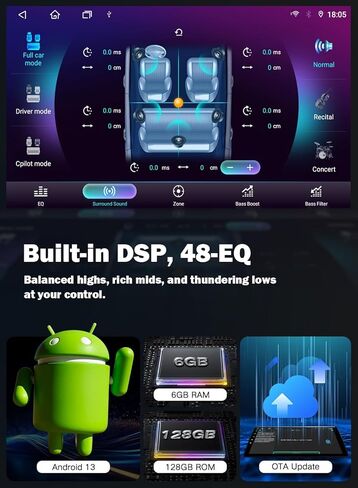 Android 13 Car Radio for 2014-2019 Toyota Highlander with Wireless Carplay & Android Auto, 10.2" Touch Screen Stereo, GPS, Radio, 6G RAM 128G ROM, Bluetooth 5.0, 5G WiFi/4G LTE in Kuwait