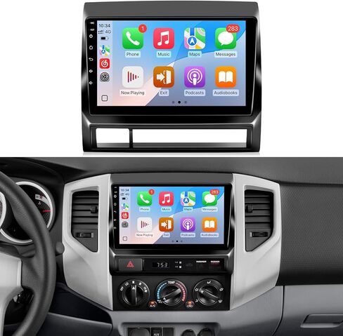 ستيريو راديو السيارة 9 بوصات لسيارة Toyota Tacoma 2005-2015 مع شاشة Carplay Android Auto Mirrorlink، شاشة لمس Linux سريعة التشغيل، وحدة رأس Bluetooth/FM/SWC + كاميرا احتياطية in Kuwait