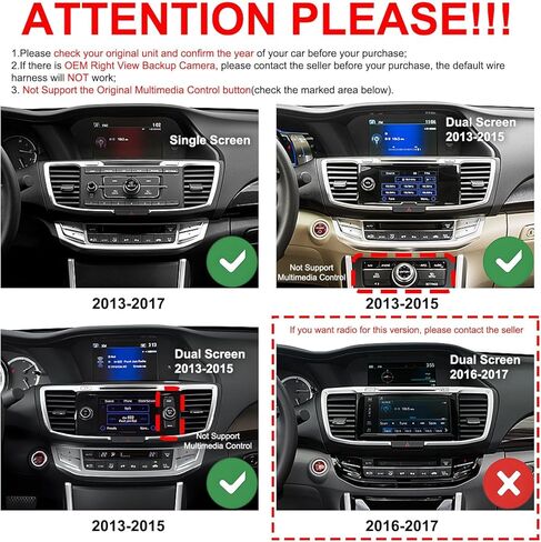 for Honda Accord 2013-2017 CarPlay Android Auto Navigation Stereo GPS Radio Display 10" IPS Touchscreen Headunit Tablet Media Player, if Applicable Quad Core 2G+64G in Kuwait